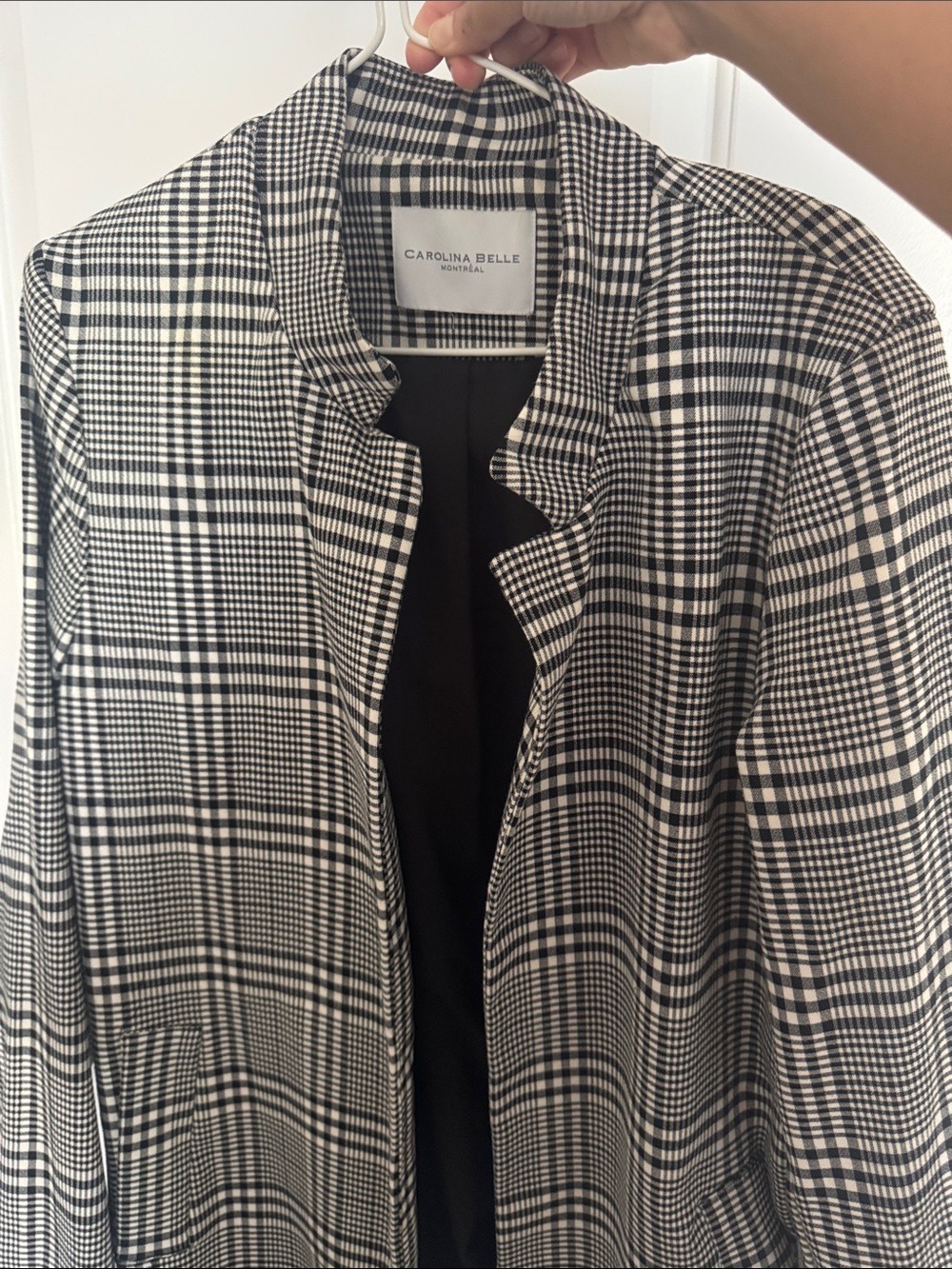 Carolina Belle Black & White Plaid Blazer Jacket